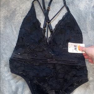 black lace body suit